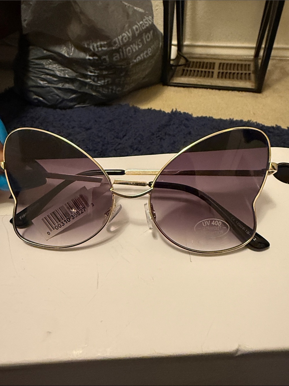 Gold Frame Purple Gradient Cat Eye Sunglasses - Women Accessories